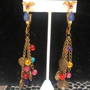 Vintage Designer Hoop with Charms,NWT